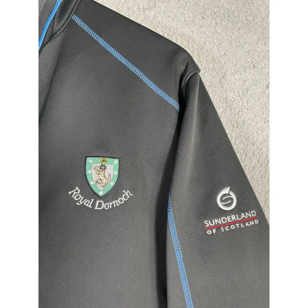 Sunderland of Scotland Royal Dornoch Golf Jacket Black Blue Bonded Fleece XS‎